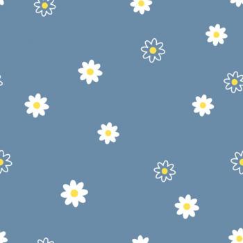 Baumwolle kleine weiße Blüten auf Jeansblau